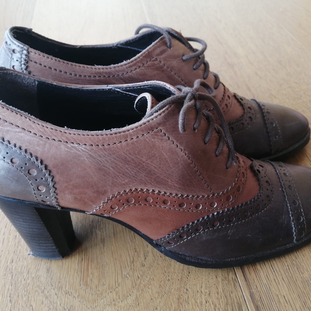 Brown Leather Heeled Brogues